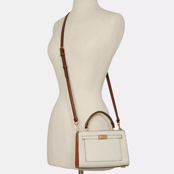 NWT Coach Mini Lane Top Handle In Colorblock In Chalk/Penny Multi/Pebble Leather - Picture 5 of 12